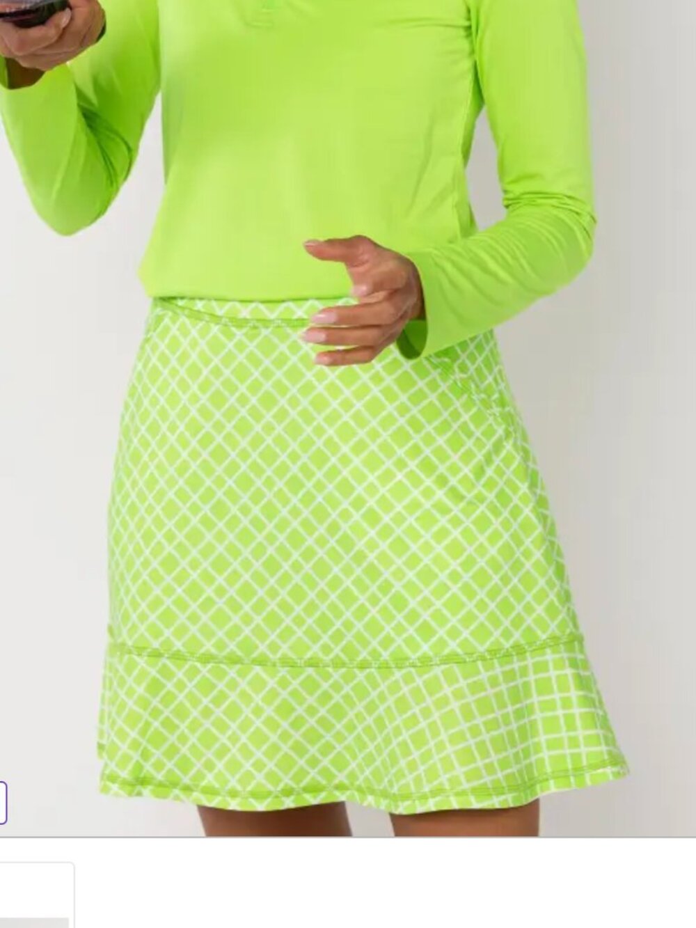 Green Grid Skort